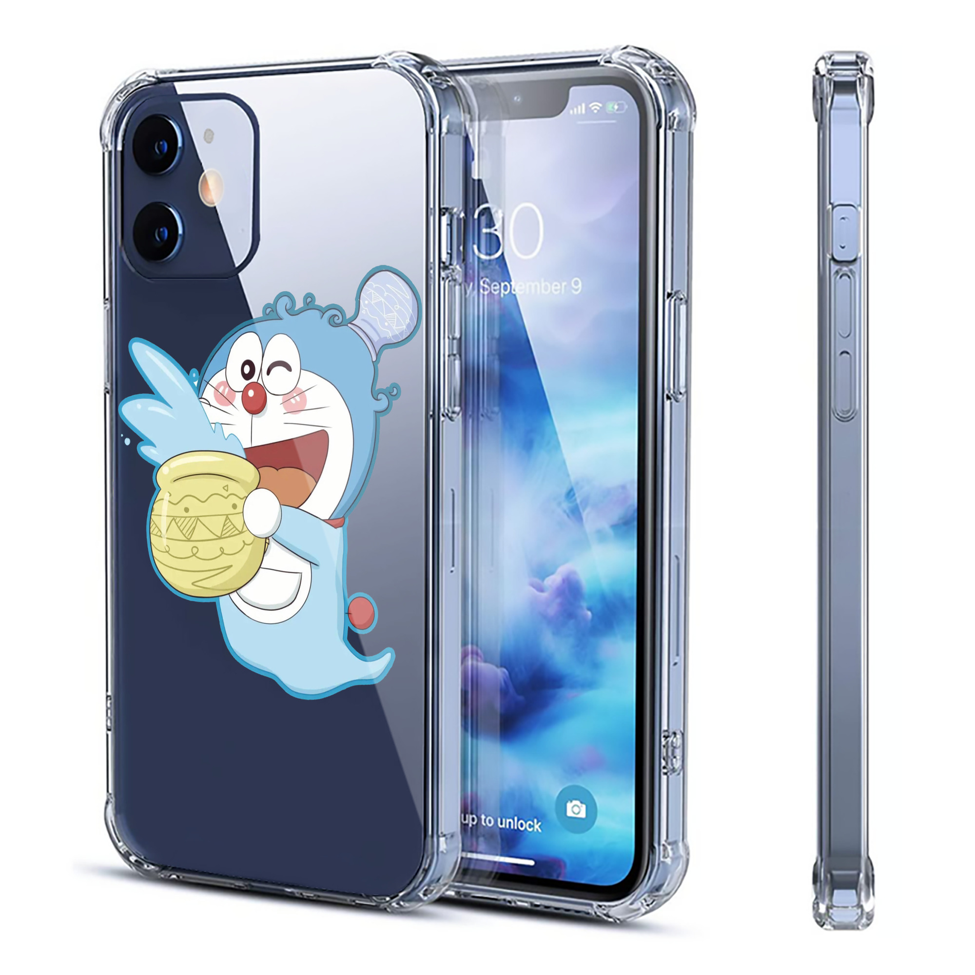 （画像用） ドラえもん Doraemon 【iPhone 12シリーズ対応】透明スマホケース（クリアソフトケース）
